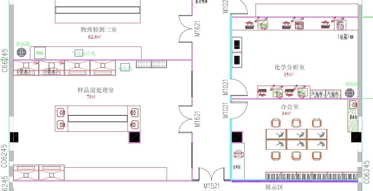 實(shí)驗(yàn)室臺(tái)柜布局平面圖